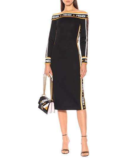 fendi long black dress|black Fendi sweater.